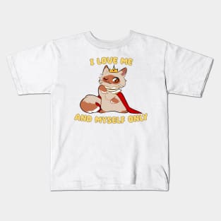 I Love, Me And Myself Only - Cute Chibi Prince Cat Kids T-Shirt